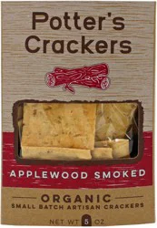 Potter's Crackers Applewood Smoked Organic Artisan Crackers