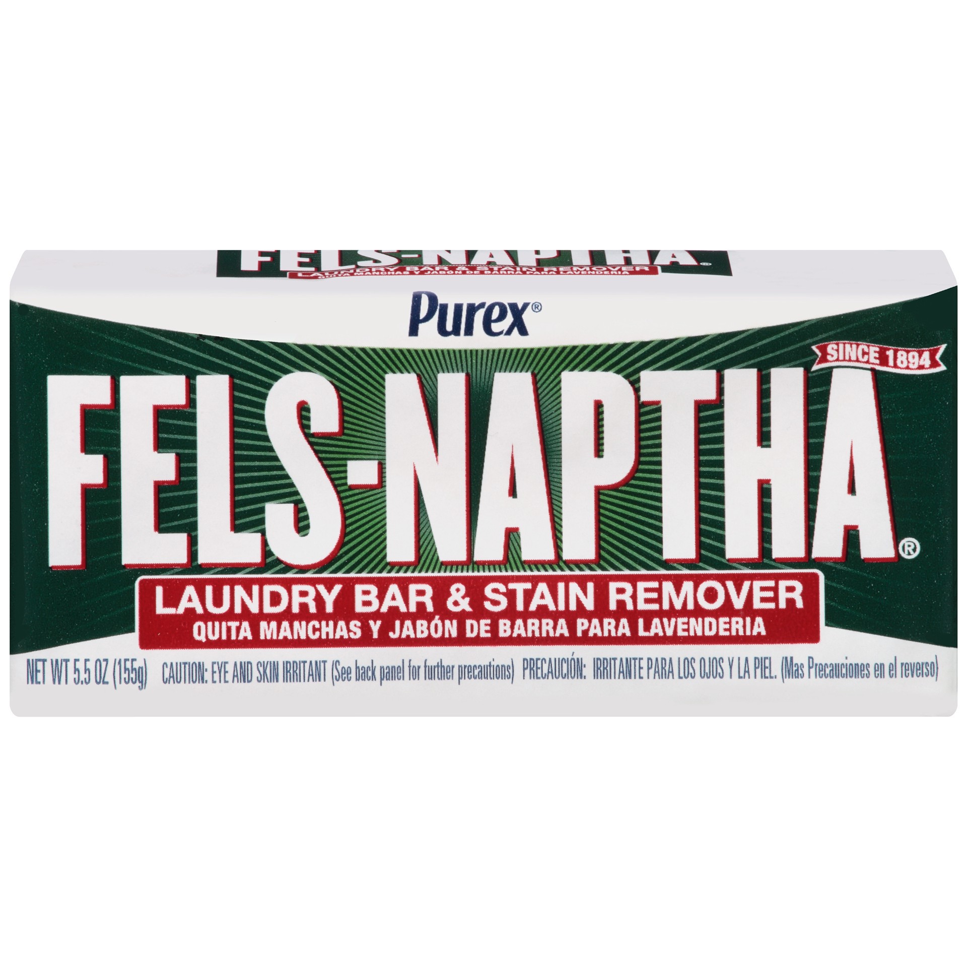 slide 1 of 5, Purex Fels-Naptha Laundry Bar & Stain Remover & Pre-treater, 5.5 Ounce, 5.5 oz