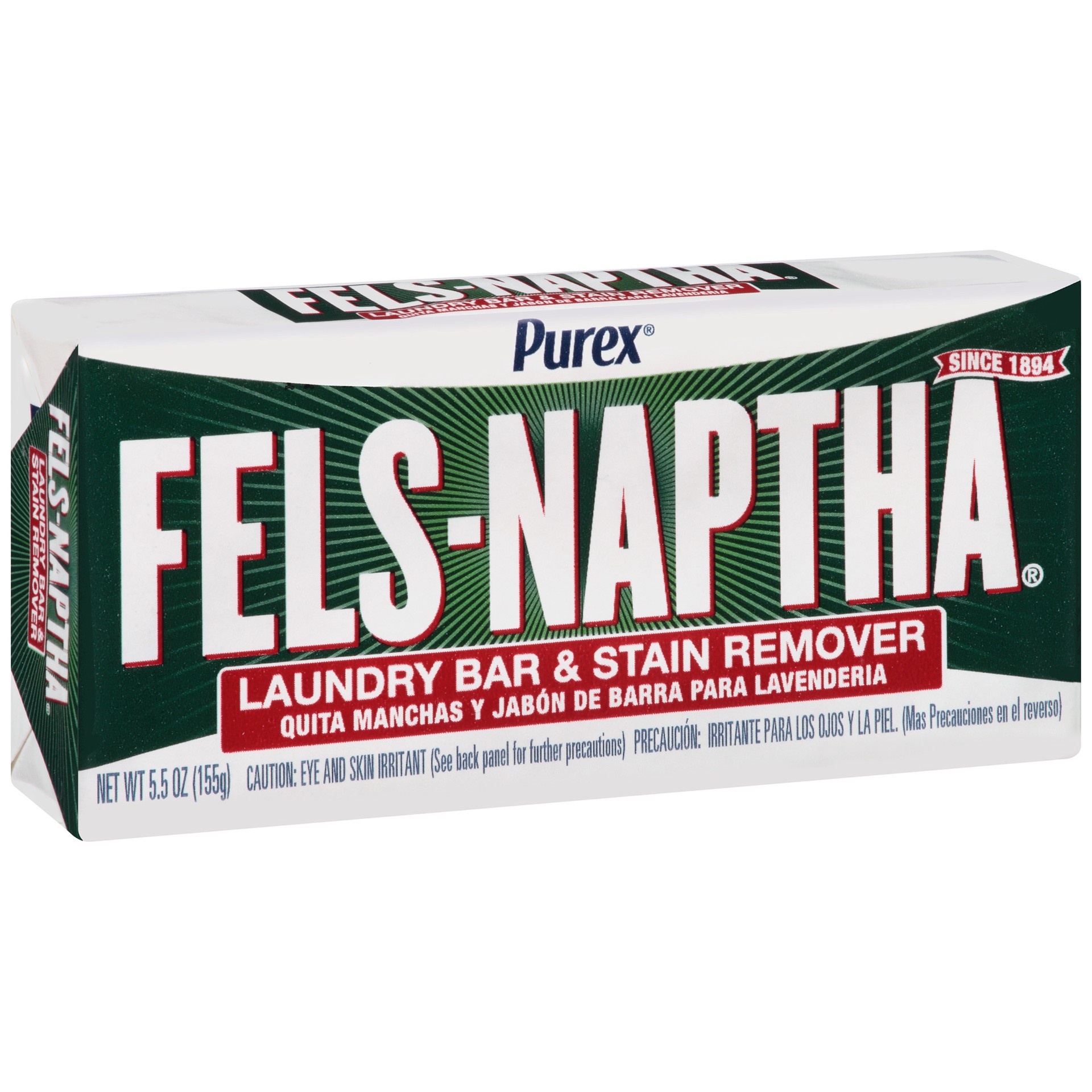 slide 5 of 5, Purex Fels-Naptha Laundry Bar & Stain Remover & Pre-treater, 5.5 Ounce, 5.5 oz