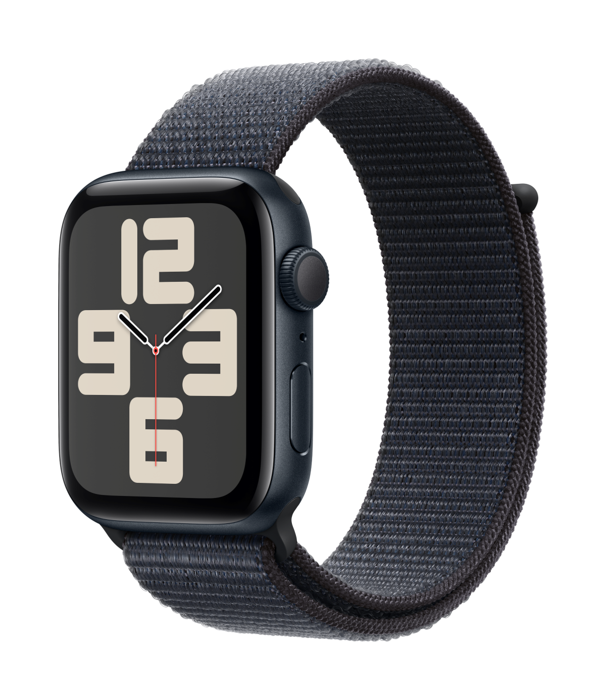 slide 1 of 2, Apple Watch SE GPS (2024) 44mm Midnight Aluminum Case with Midnight Sport Band - M/L, 1 ct