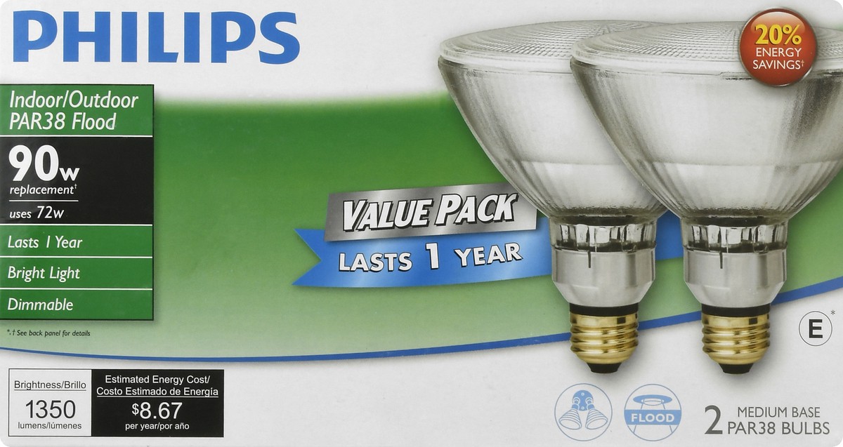 slide 2 of 11, Philips Value Pack 72 Watts Indoor/Outdoor Flood Halogen Light Bulbs 2 ea, 2 ct