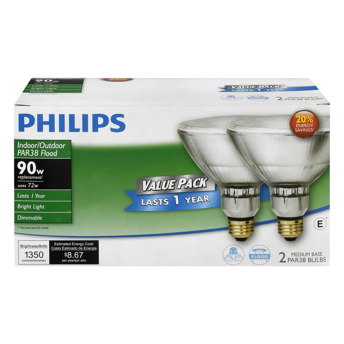 slide 1 of 11, Philips Value Pack 72 Watts Indoor/Outdoor Flood Halogen Light Bulbs 2 ea, 2 ct