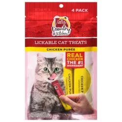Country Kitchen Chicken Puree Lickable Cat Treats, 4-Pack