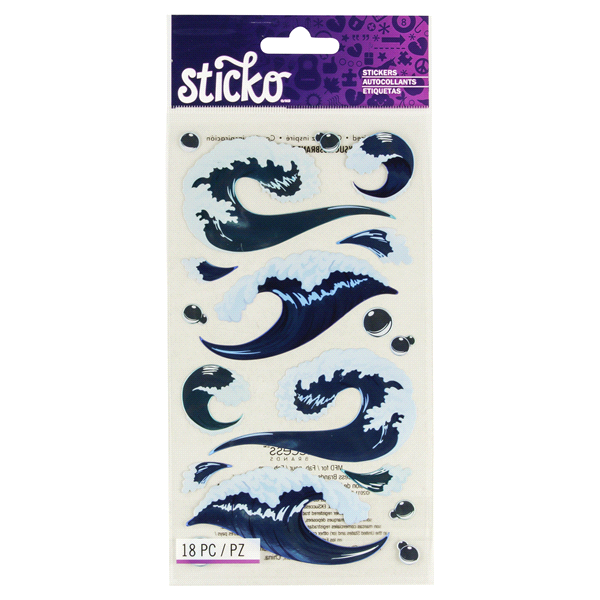 slide 1 of 1, Sticko Stickers Tsunami, 18 ct