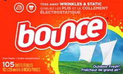 Bounce Fabric Softener Sheets, Outdoor Fresh Scent, 105 Count
