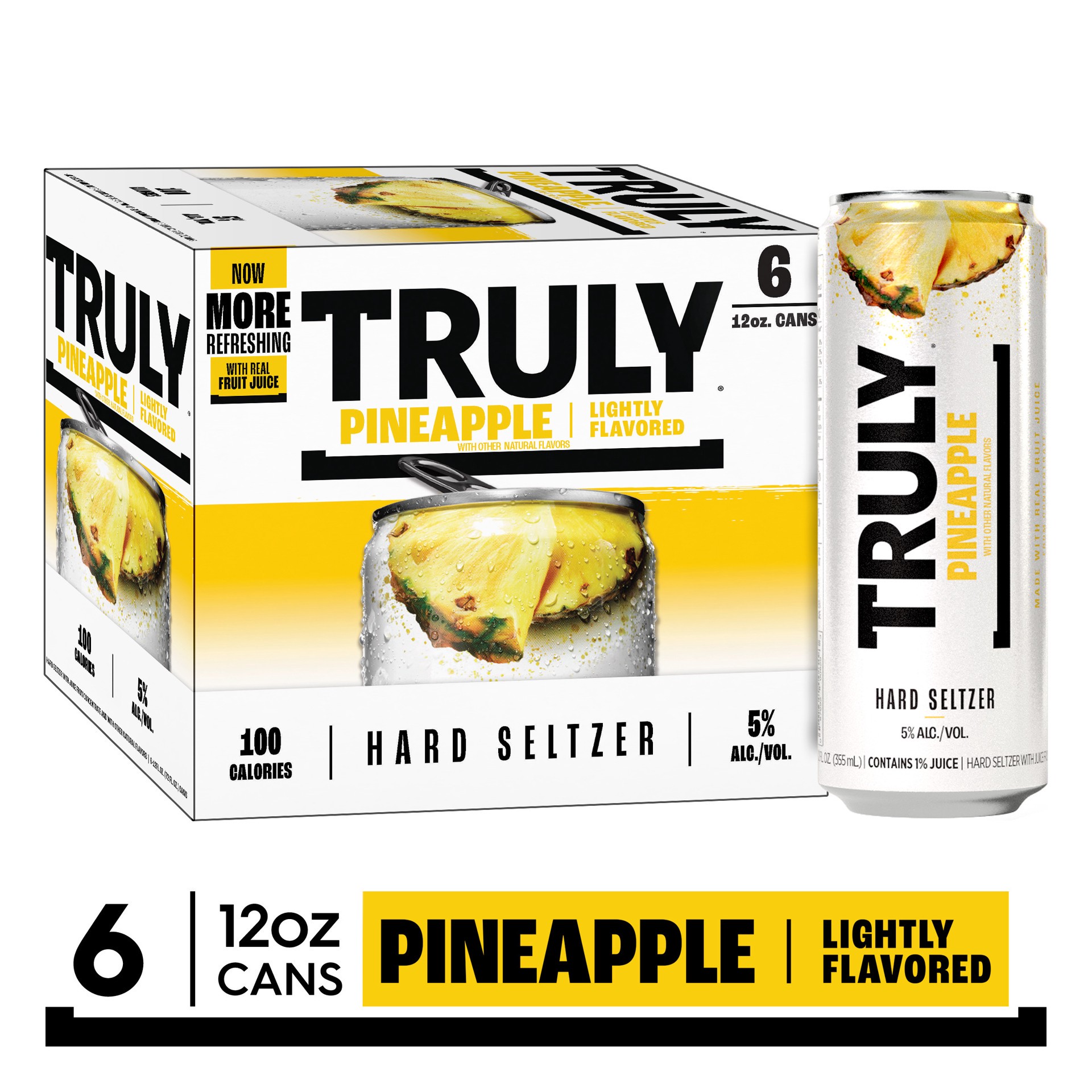 slide 1 of 10, TRULY Hard Seltzer Pineapple (12 fl. oz. Can, 6pk.), 6 ct; 12 oz