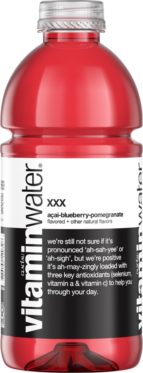 slide 4 of 9, Vitaminwater Xxx, Electrolyte Enhanced Water W/ Vitamins, Açai-Blueberry-Pomegranate Drink, 32 Fl Oz, 32 oz