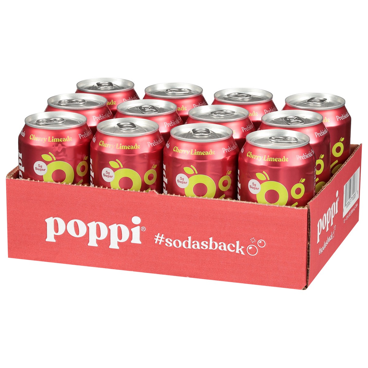 slide 4 of 4, Poppi Cherry Limeade Prebiotic Soda 12 - 12 fl oz Cans, 12 fl oz