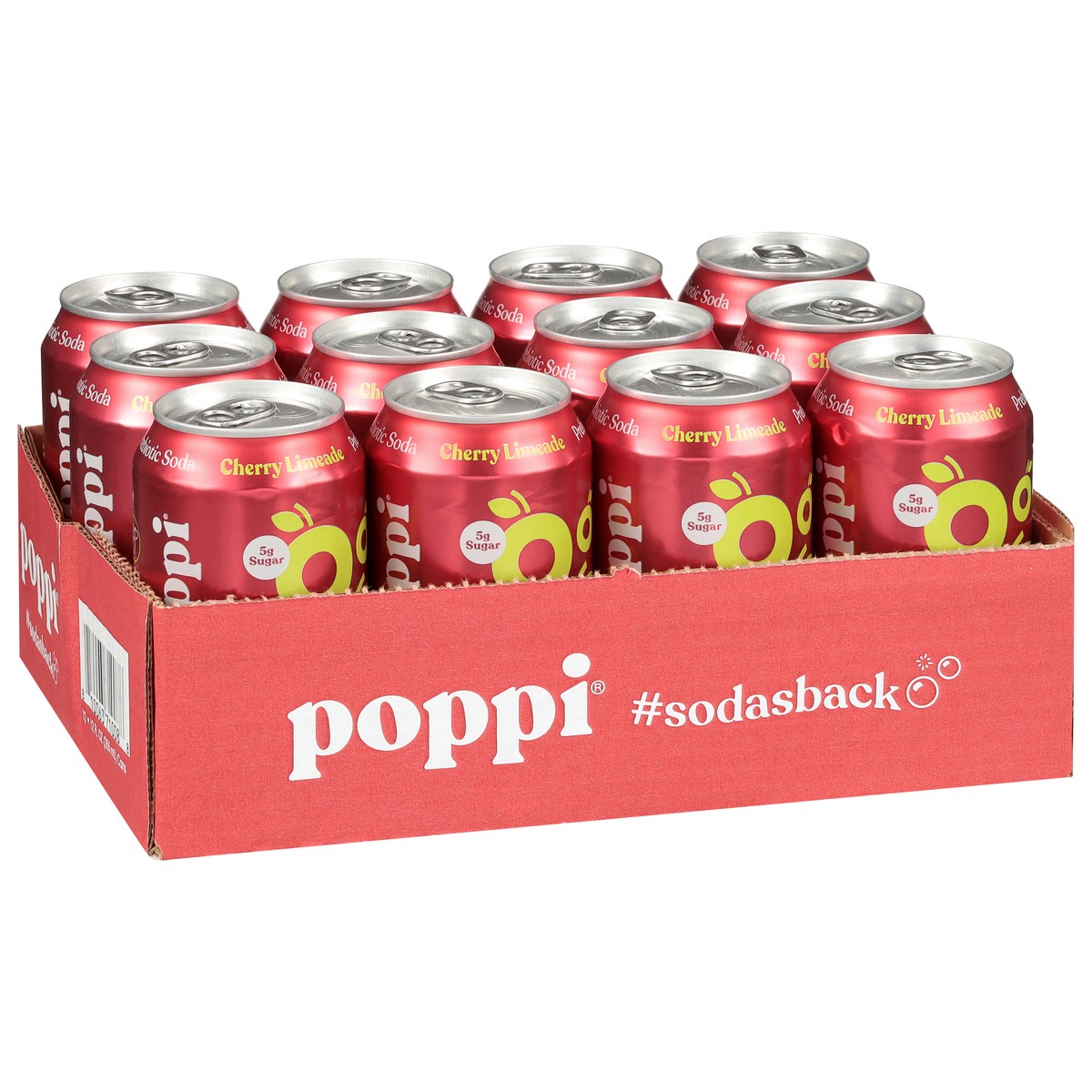 slide 2 of 4, Poppi Cherry Limeade Prebiotic Soda 12 - 12 fl oz Cans, 12 fl oz