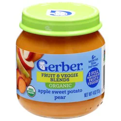 Gerber Organic Fruit & Veggie Blends 2nd Baby Foods - Apple Sweet Potato Pear