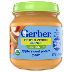 Gerber Organic Fruit & Veggie Blends 2nd Baby Foods - Apple Sweet Potato Pear