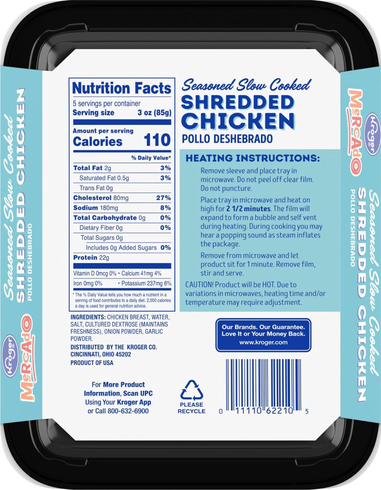 slide 4 of 4, Kroger Mercado Seasoned Slow Cooked Shredded Chicken, 15 oz