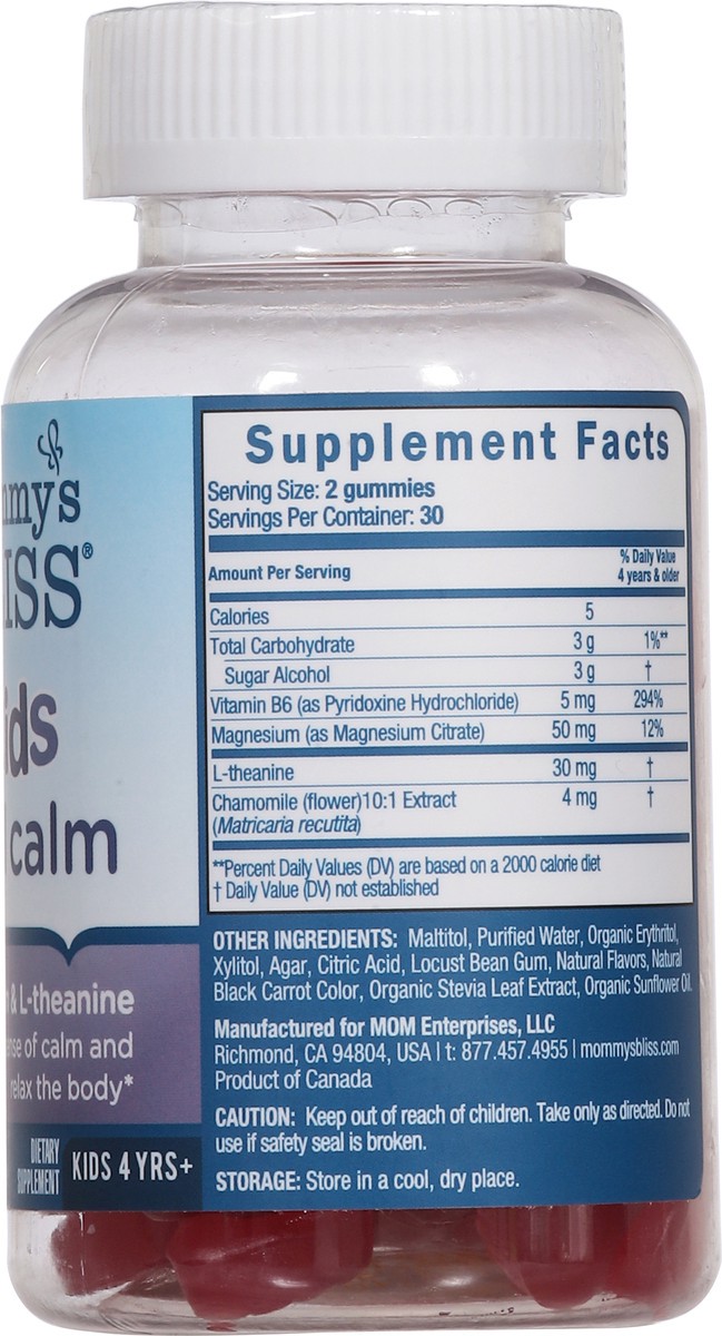 slide 14 of 14, Mommy's Bliss Kids 4 Yrs+ Raspberry Lemonade Flavor Feel Calm 60 Gummies, 60 ct