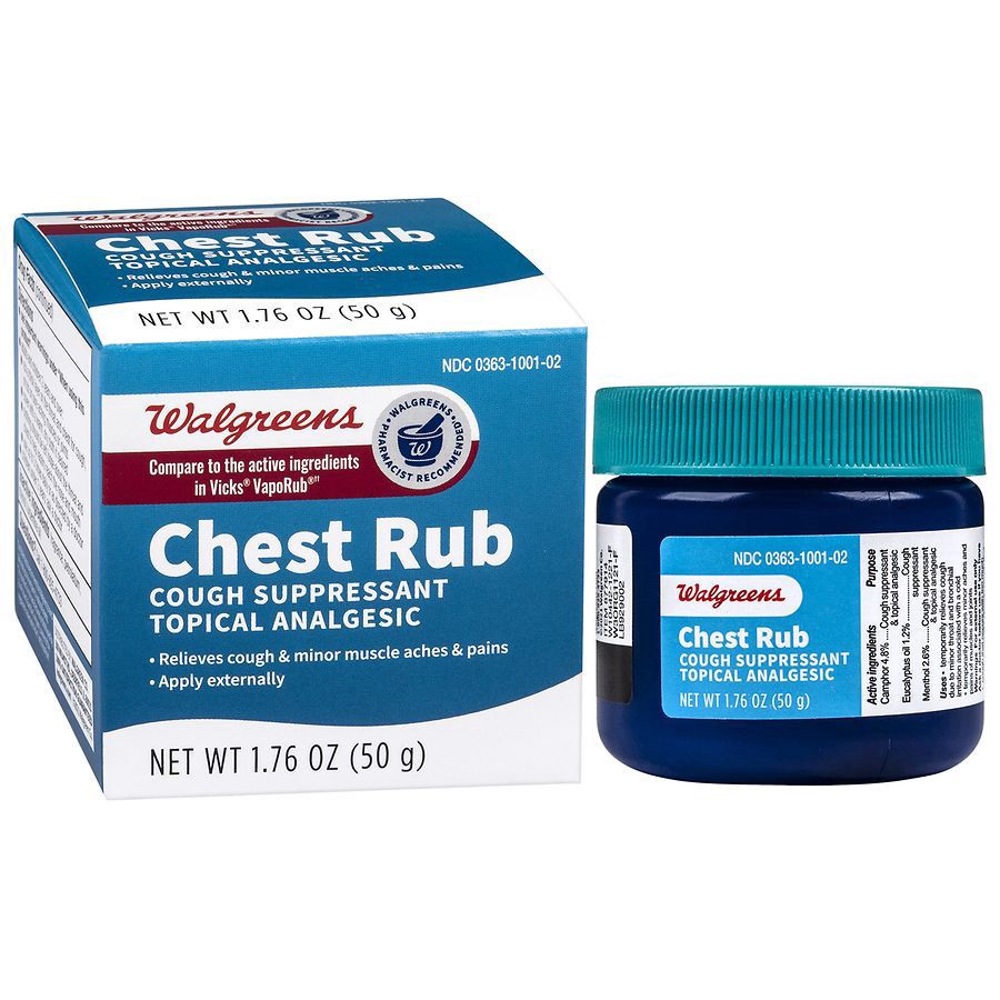 slide 2 of 4, Walgreens Cough Supressant Chest Rub, 1.76 oz