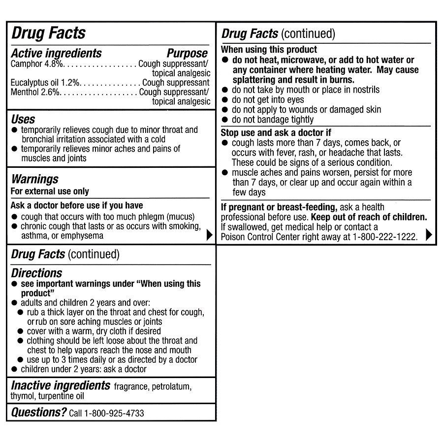 slide 4 of 4, Walgreens Cough Supressant Chest Rub, 1.76 oz