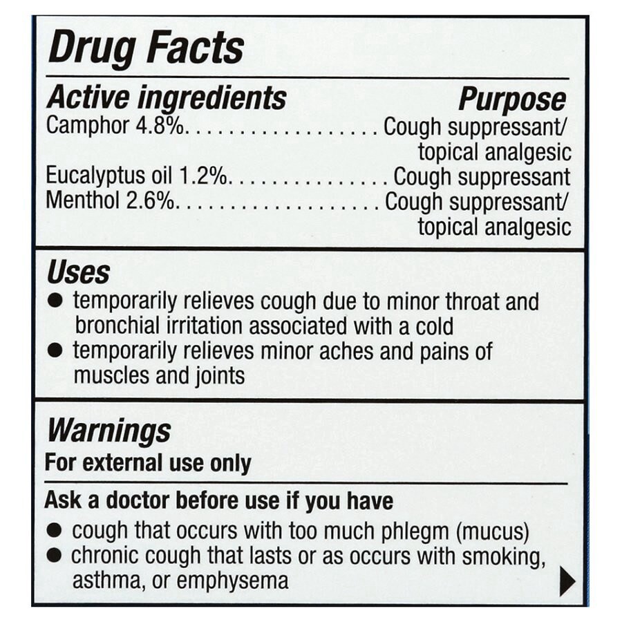 slide 3 of 4, Walgreens Cough Supressant Chest Rub, 1.76 oz