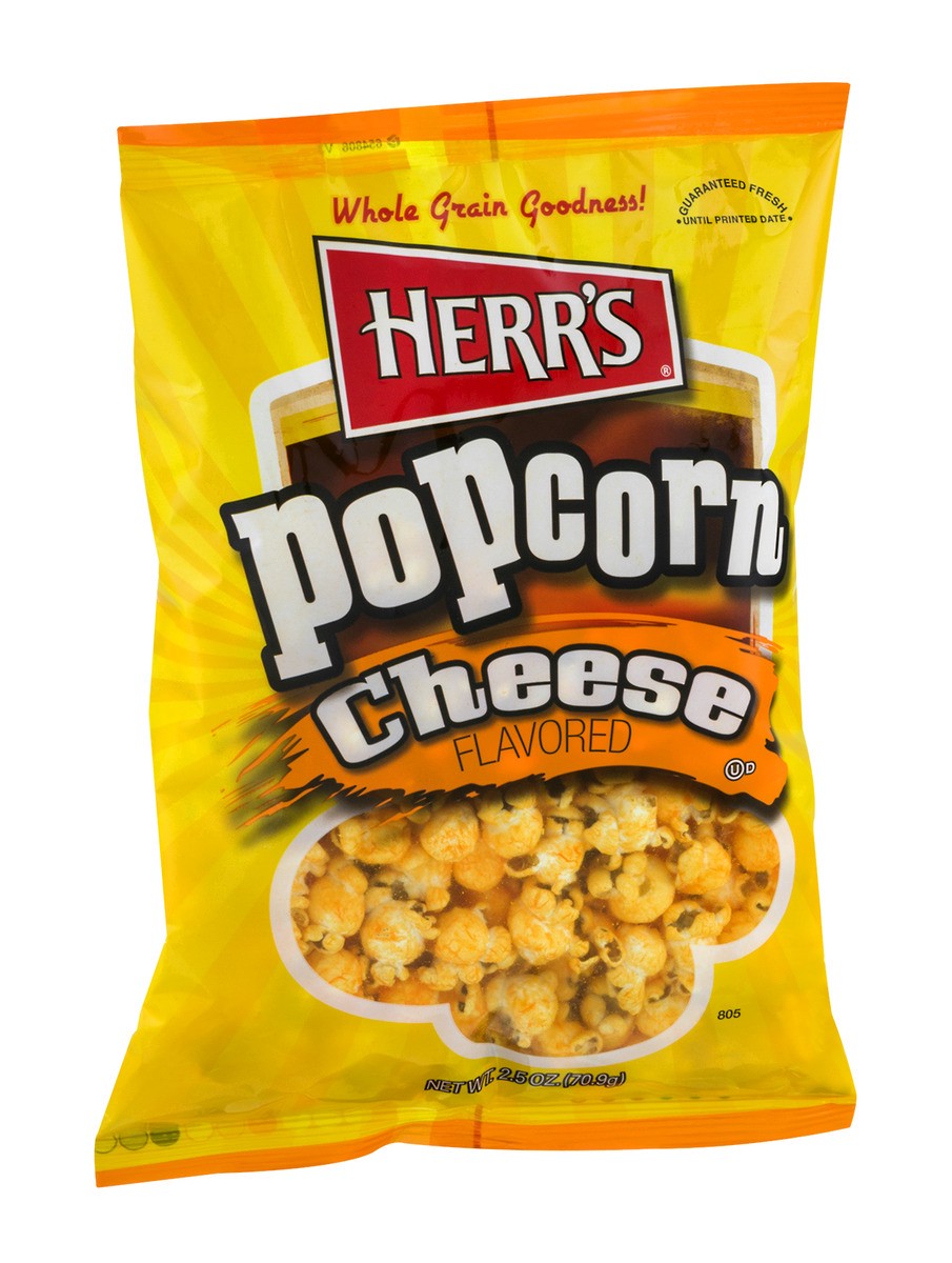 slide 2 of 9, Herr's Popcorn, Cheese Flavored, 3 oz