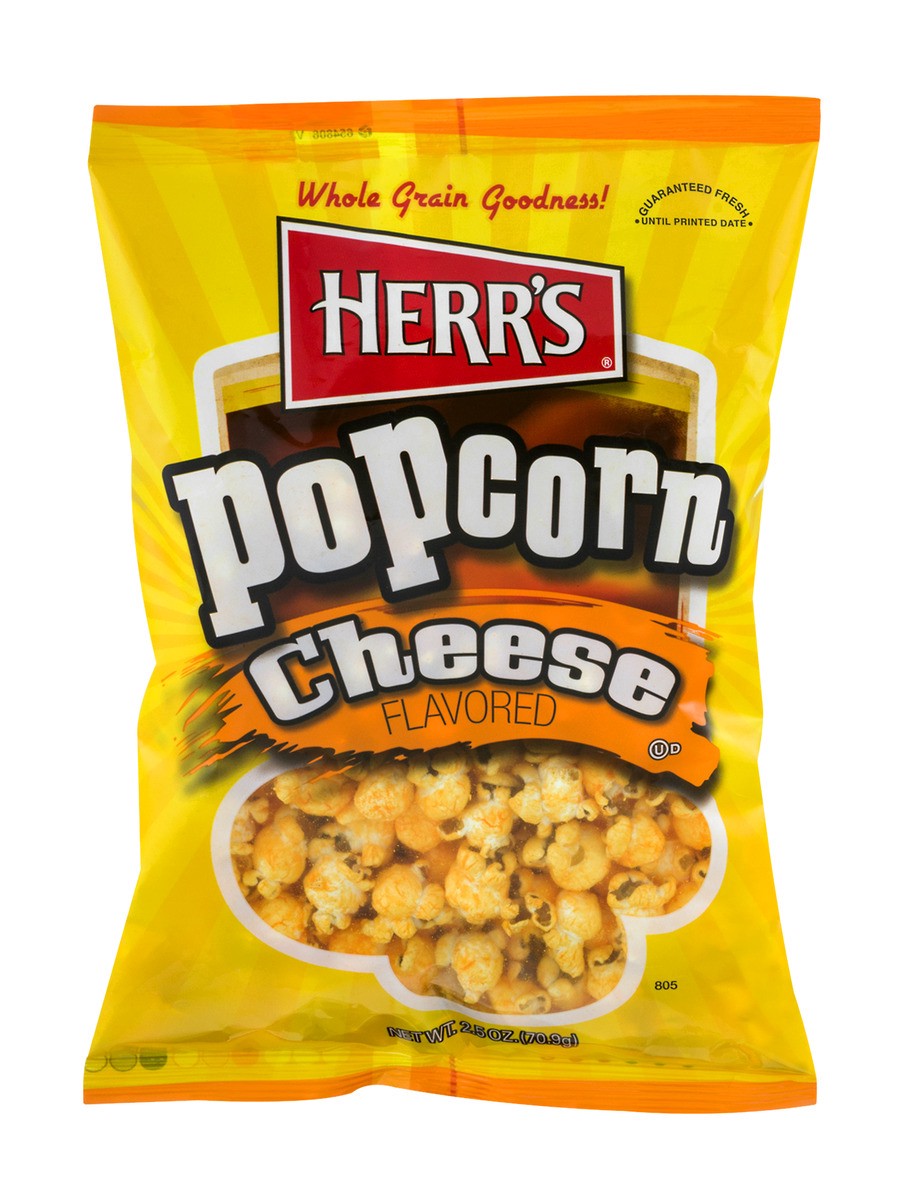 slide 1 of 9, Herr's Popcorn, Cheese Flavored, 3 oz