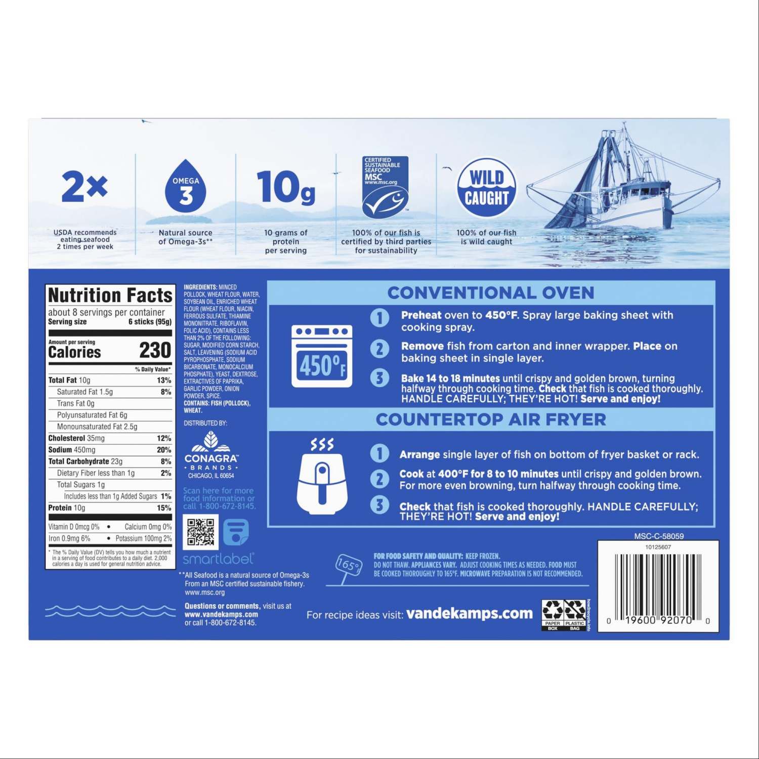 slide 2 of 7, Van de Kamp's Crunchy Breaded Fish Sticks 24.6 oz, 24.6 oz