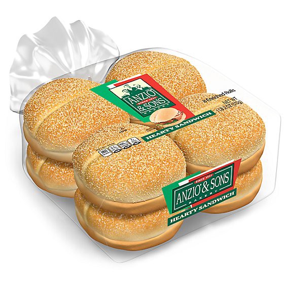 slide 1 of 1, Anzio & Sons Hearty Sandwich Rolls - 18 Oz, 18 oz