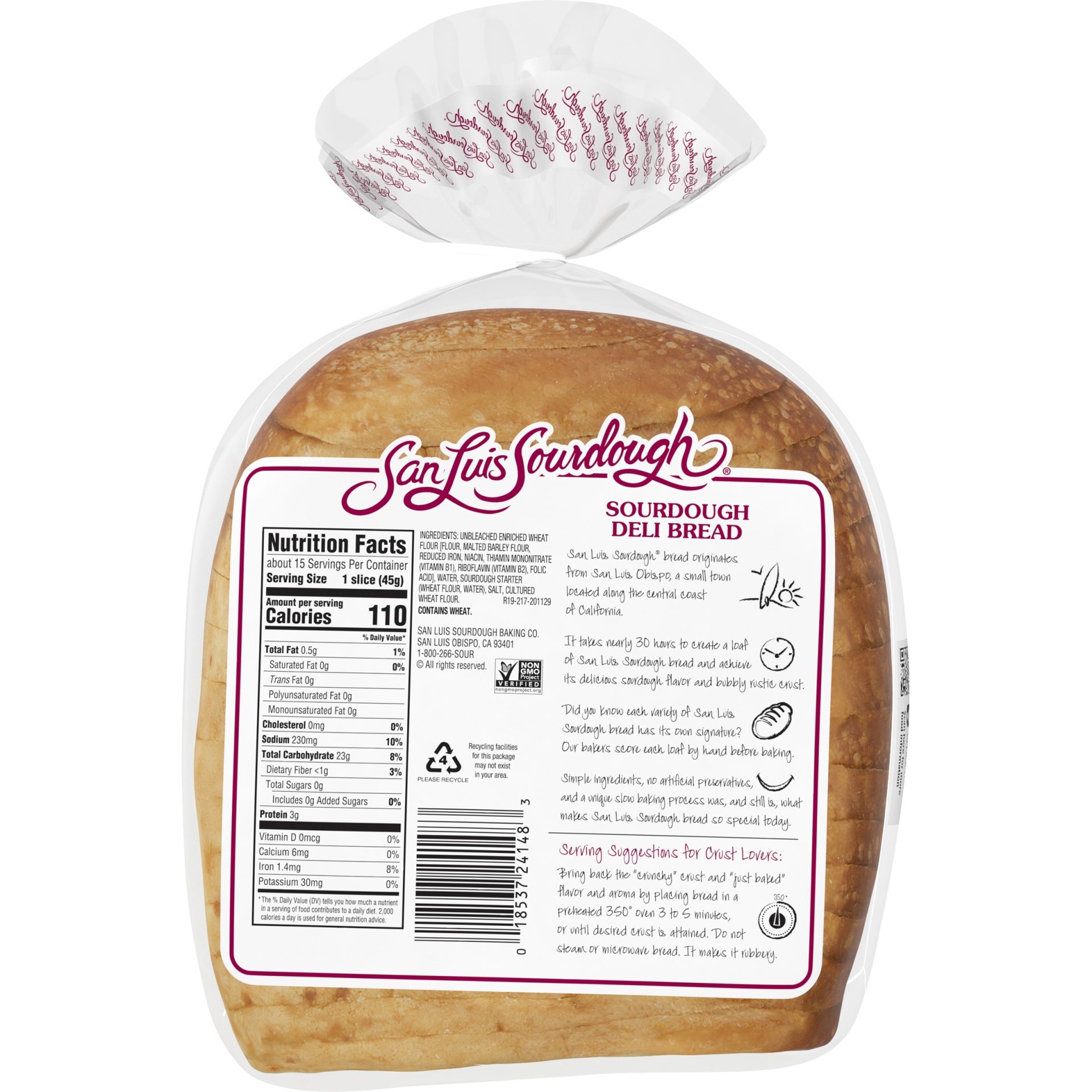 slide 5 of 9, San Luis Sourdough Wheat Bread - 24oz, 