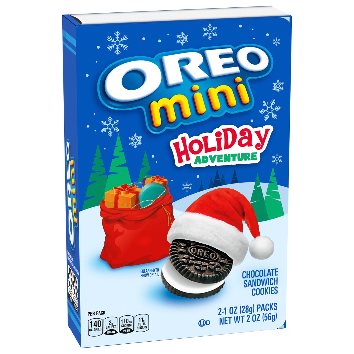 slide 9 of 9, OREO Holiday Adventure Storybook Stocking Stuffer, 2 - 1 oz Snack Packs of OREO Mini Chocolate Sandwich Cookies, 2 oz