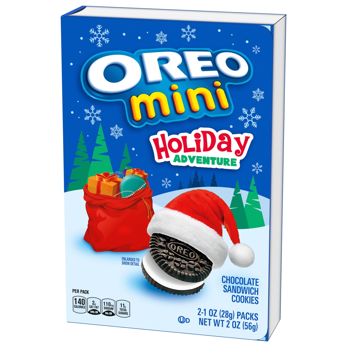 slide 2 of 9, OREO Holiday Adventure Storybook Stocking Stuffer, 2 - 1 oz Snack Packs of OREO Mini Chocolate Sandwich Cookies, 2 oz