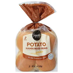 Signature Select Hamburger Buns Potato - 8 Count