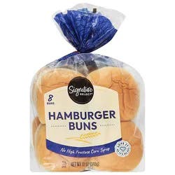 Signature Select Buns Hamburger Enriched 8 Count - 12 Oz