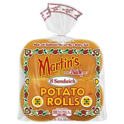 Martins Rolls Potato Sandwich 8 Count - 15 Oz
