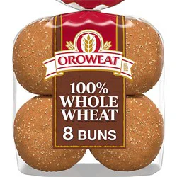 Oroweat Whole Grains 100% Whole Wheat Buns - 21 Oz