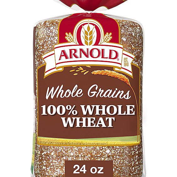 slide 1 of 9, Arnold Whole Grains 100% Whole Wheat Bread - 24 Oz, 24 oz