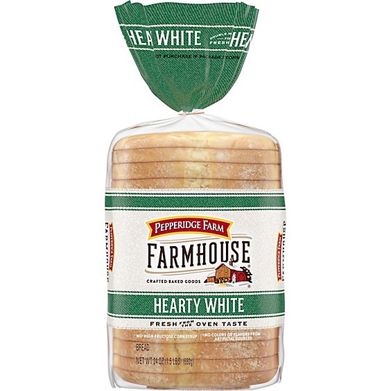 slide 1 of 6, Pepperidge Farm Farmhouse Hearty White Bread - 24 Oz, 24 oz