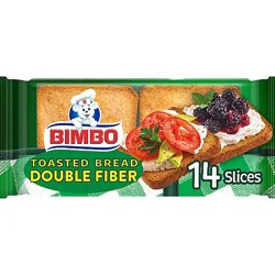 Bimbo Toasted Bread Double Fiber - 8.82 Oz