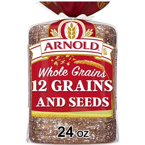 slide 1 of 9, Arnold Whole Grains 12 Grains Bread - 24 Oz, 24 oz