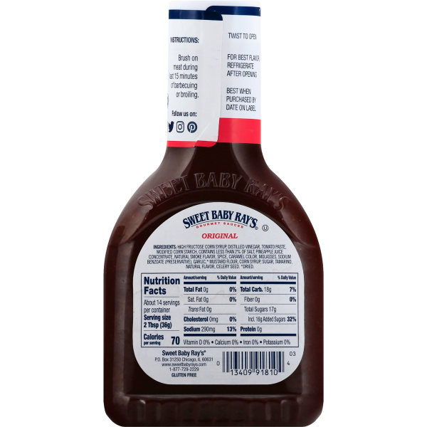 slide 4 of 22, Sweet Baby Ray's Original Barbecue Sauce 18 oz, 18 oz