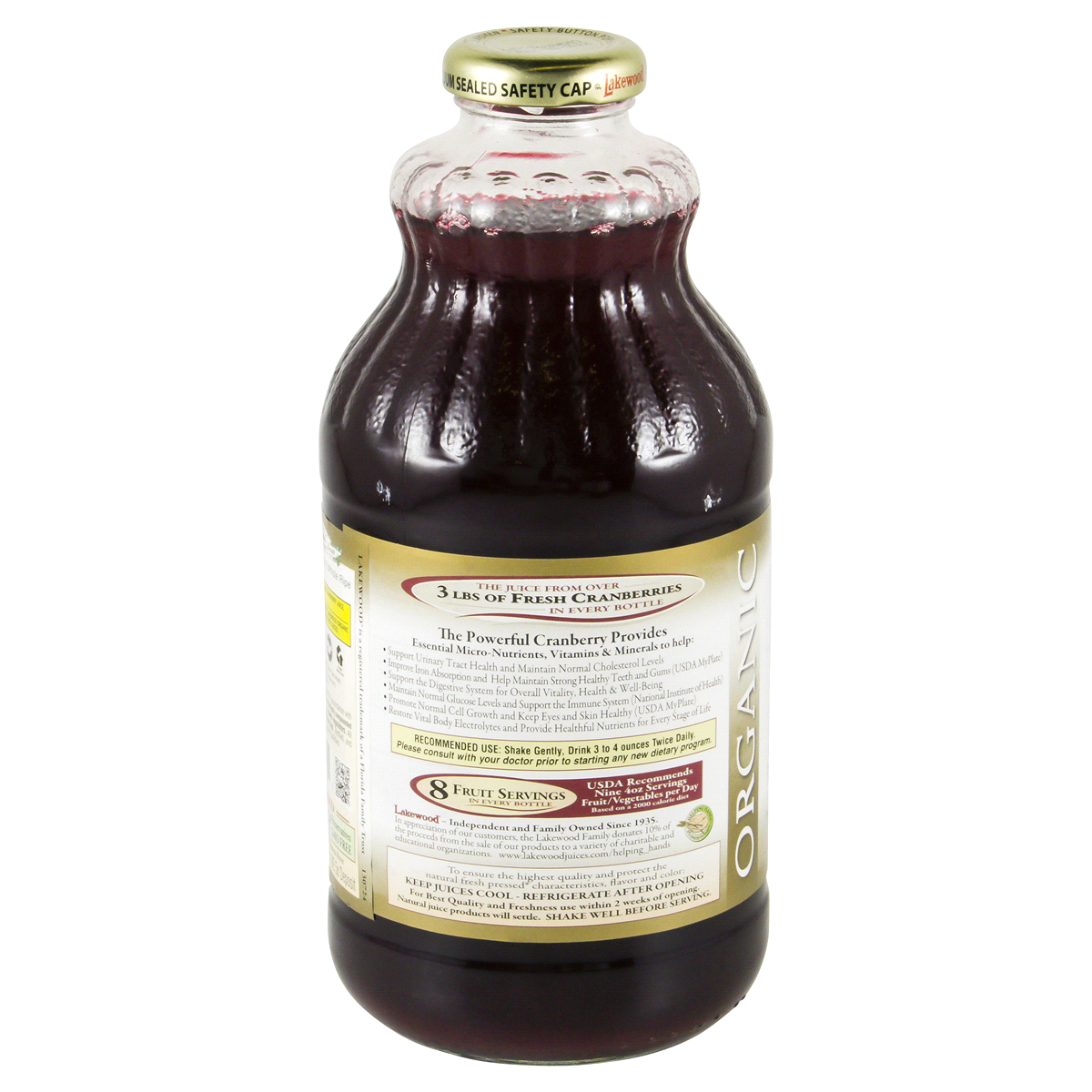 slide 2 of 4, Lakewood Organic Pure Cranberry Juice, 32 fl oz