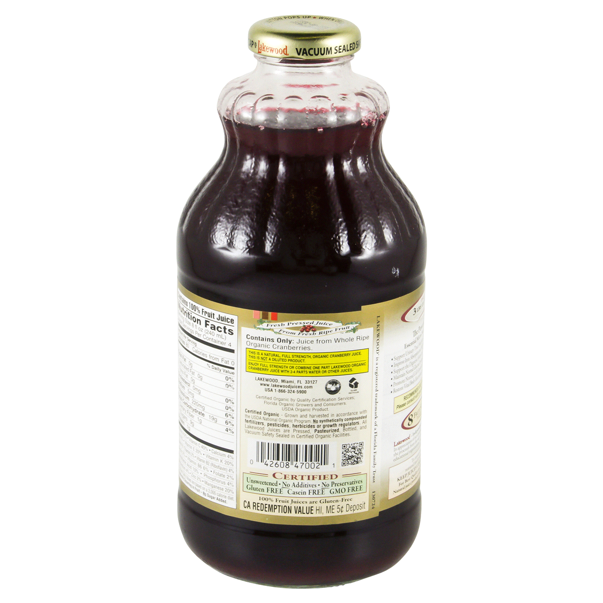 slide 3 of 4, Lakewood Organic Pure Cranberry Juice, 32 fl oz