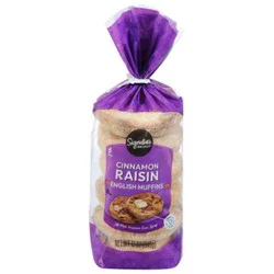 Signature Select English Muffins Raisin Cinnamon 6 Count - 12 Oz