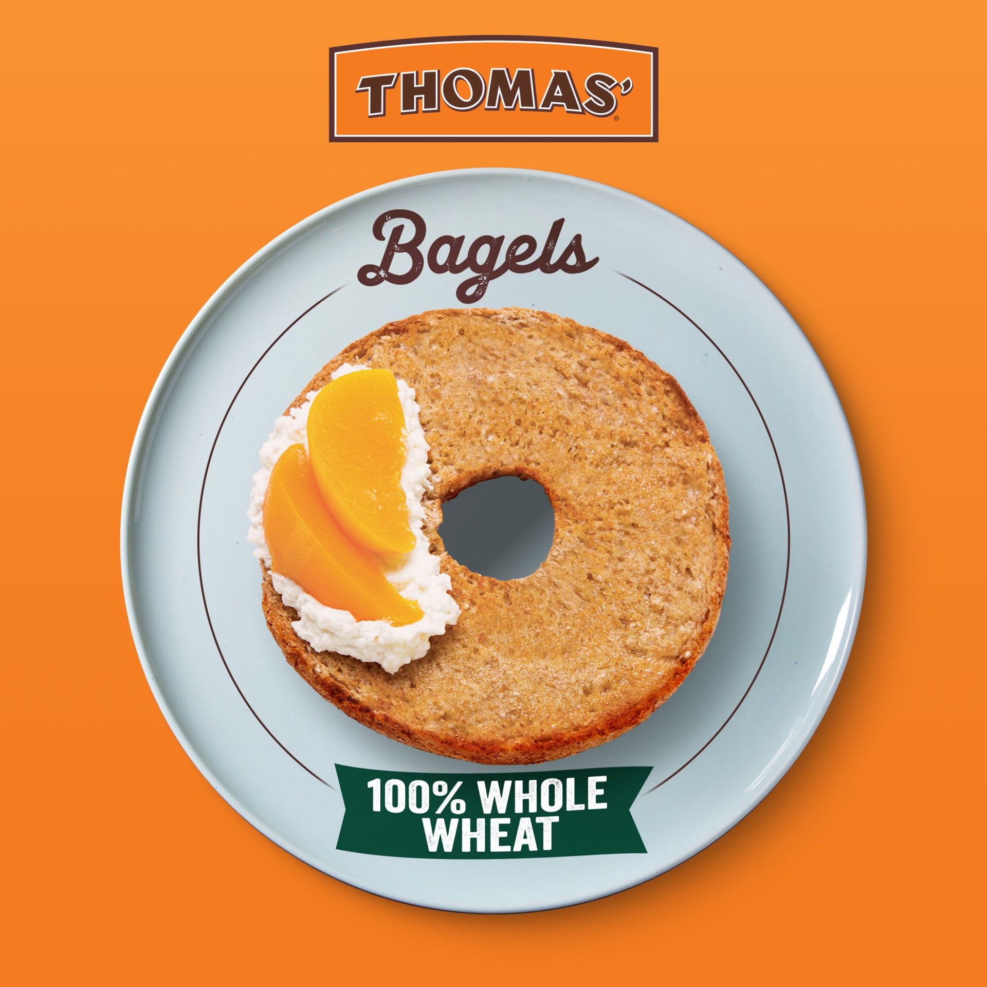 slide 2 of 5, Thomas' 100% Whole Wheat Bagels 6 Count - 20 Oz, 20 oz