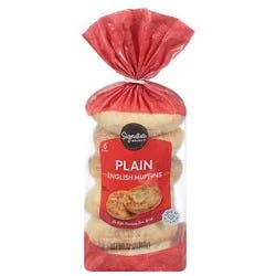 Signature Select Plain English Muffins - 6 Count