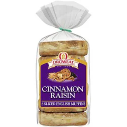 Oroweat Cinnamon Raisin Sliced English Muffins - 14 Oz