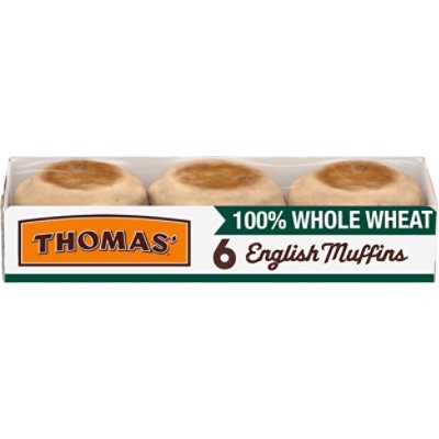 slide 1 of 12, Thomas' 100% Whole Wheat English Muffins - 12 Oz, 12 oz
