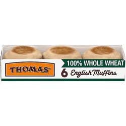 Thomas' 100% Whole Wheat English Muffins - 12 Oz