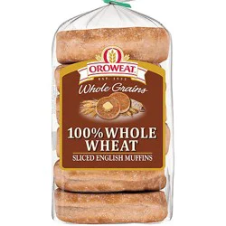 Oroweat 100% Whole Wheat English Muffins - 12.5 Oz