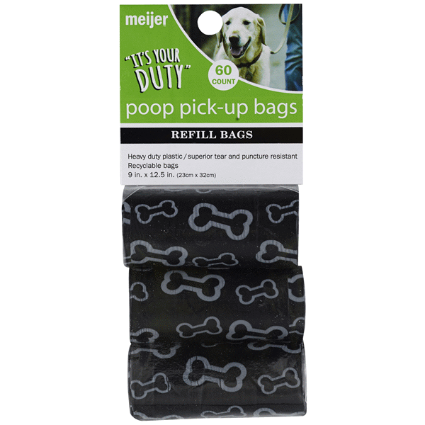 slide 1 of 1, Meijer Pet Waste Bags, Refill, 60 ct