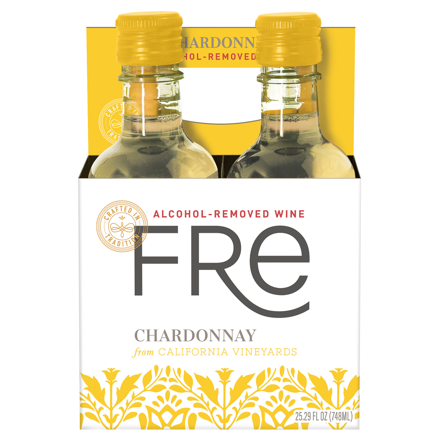 slide 1 of 1, FRE Chardonnay California White Wine, Alcohol-Removed, 4 Pack, 187ml Plastic Bottles, 0% ABV, 4 ct; 187 ml