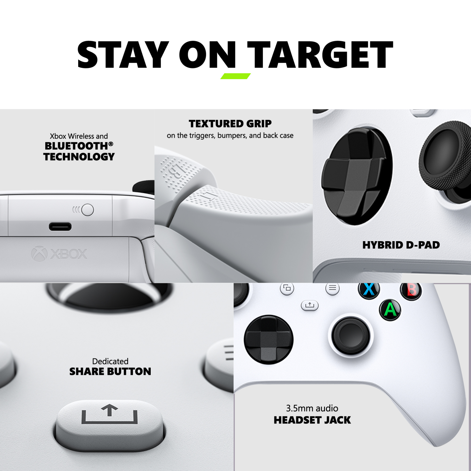 slide 3 of 7, Microsoft Xbox Series X|S Wireless Controller, Robot White, 1 ct