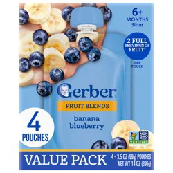 Gerber Fruit Blends Baby Food Pouch - Banana Blueberry