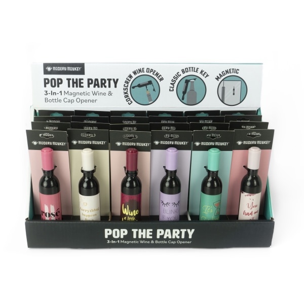 slide 1 of 8, DM Merchandising Modern Monkey 3-In-1 Wine Opener, Assorted, 1 ct